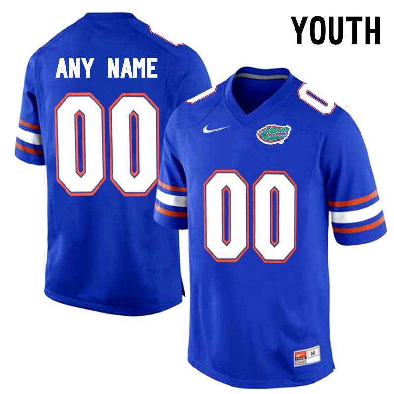 Youth Florida Gators Customized College Football Jersey  Blue->customized ncaa jersey->Custom Jersey